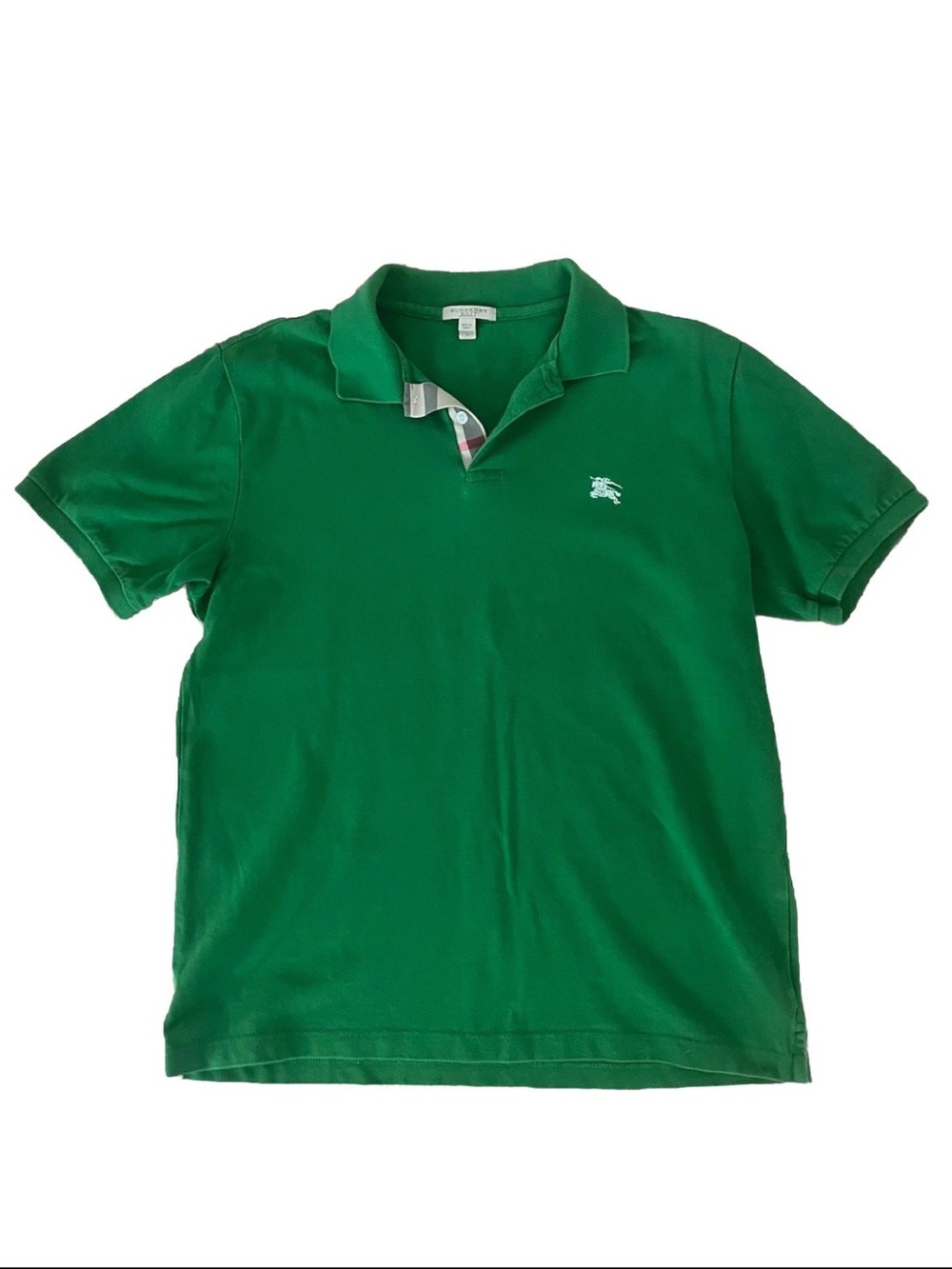 Burberry Brit Men’s Green Polo Shirt with Signature Knight Logo Size Large